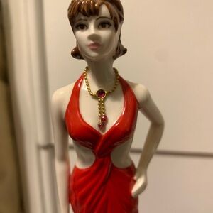 Coalport birthstone figurine representing July and the Ruby gemstone